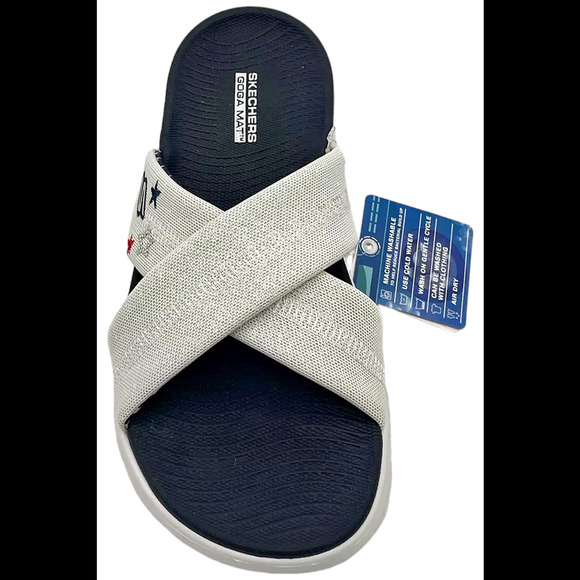 Skechers GOWalk Flex Vegan Patriotic Slide Sandals Sparkles White - Medium - Picture 2 of 3